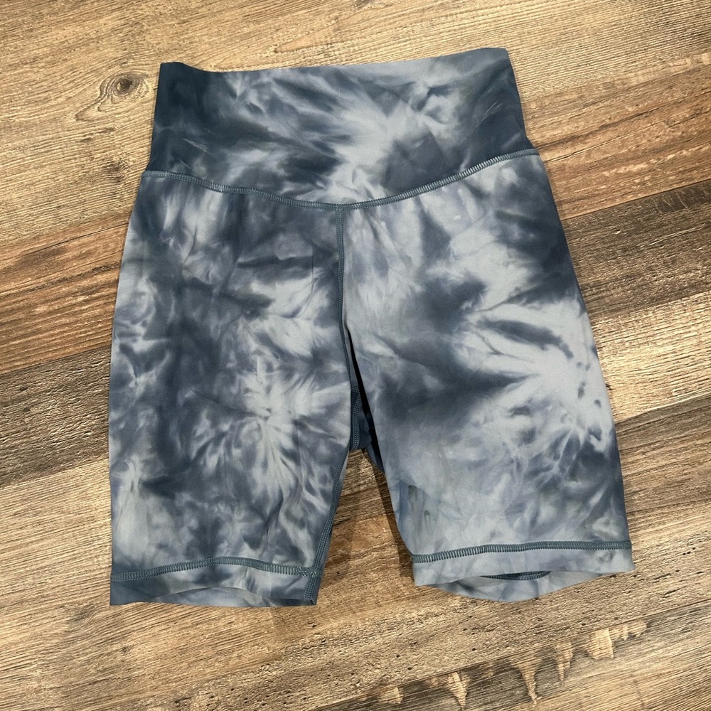 POPFLEX Women's Navy Blue Tie-Dye Bike Shorts